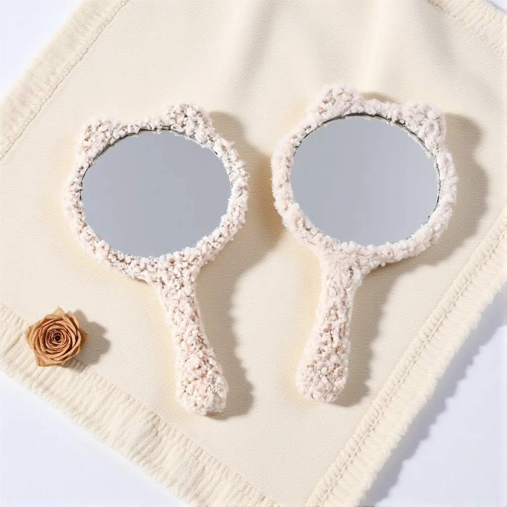 مرآة مكياج محمولة على شكل دب، مرآة مستحضرات تجميل لسطح المكتب، مرآة محمولة للسفر للنساء والفتيات، ملحقات مرايا الوجه