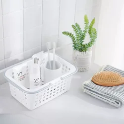 New bathroom cosmetics storage basket, Japanese style portable shopping basket，The bottom of the basket is flat without any hole