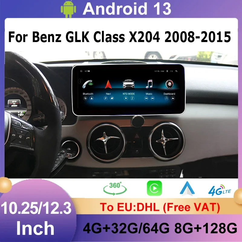 

Android 13 Car Multimedia Screen Video Player GPS Navigation For Mercedes Benz GLK X204 08-15 Wireless Carplay Autoradio Touch