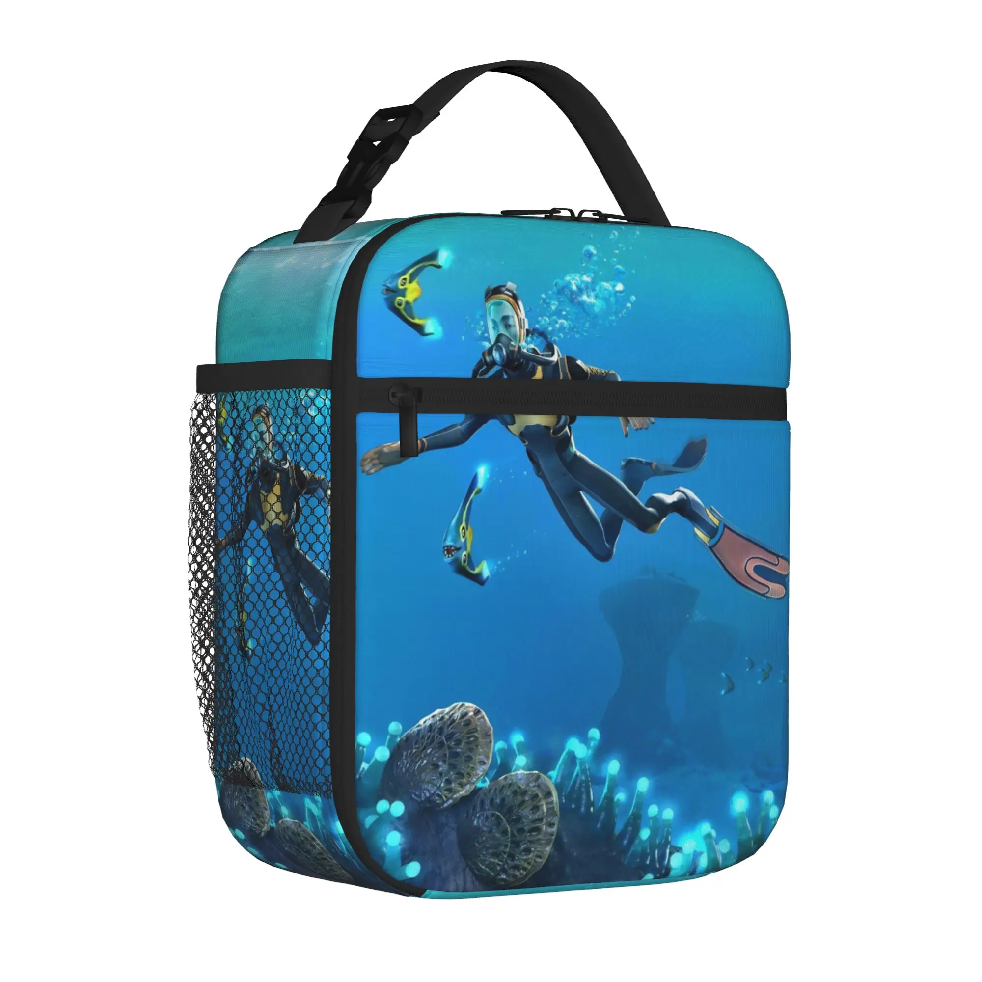 Subnauticas Deep Sea Game Insulated Lunch Tote Bag for School Adventure Creature Portable Thermal Cooler Large Size Bento Bags