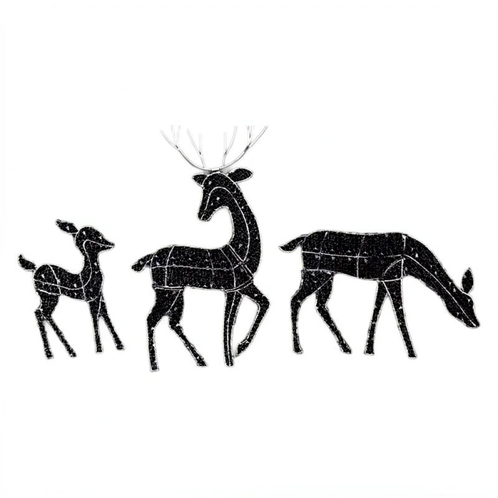 Christmas Elk Decoration LED Night Light Metal Reindeer Figurine Seasonal Ornament For Garden Lawn Table Decor