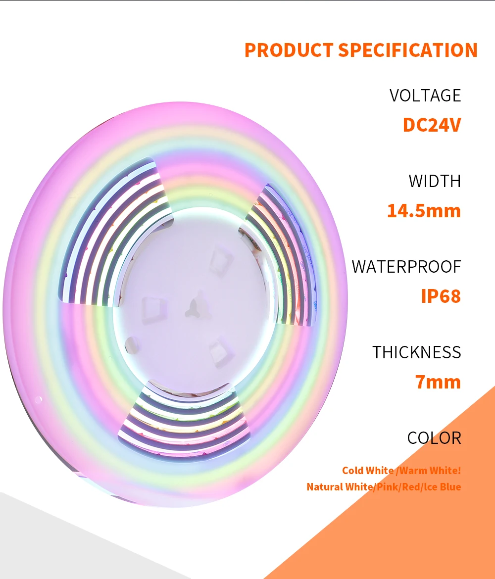PWM and SPI RGBCCT COB LED strip 24V options