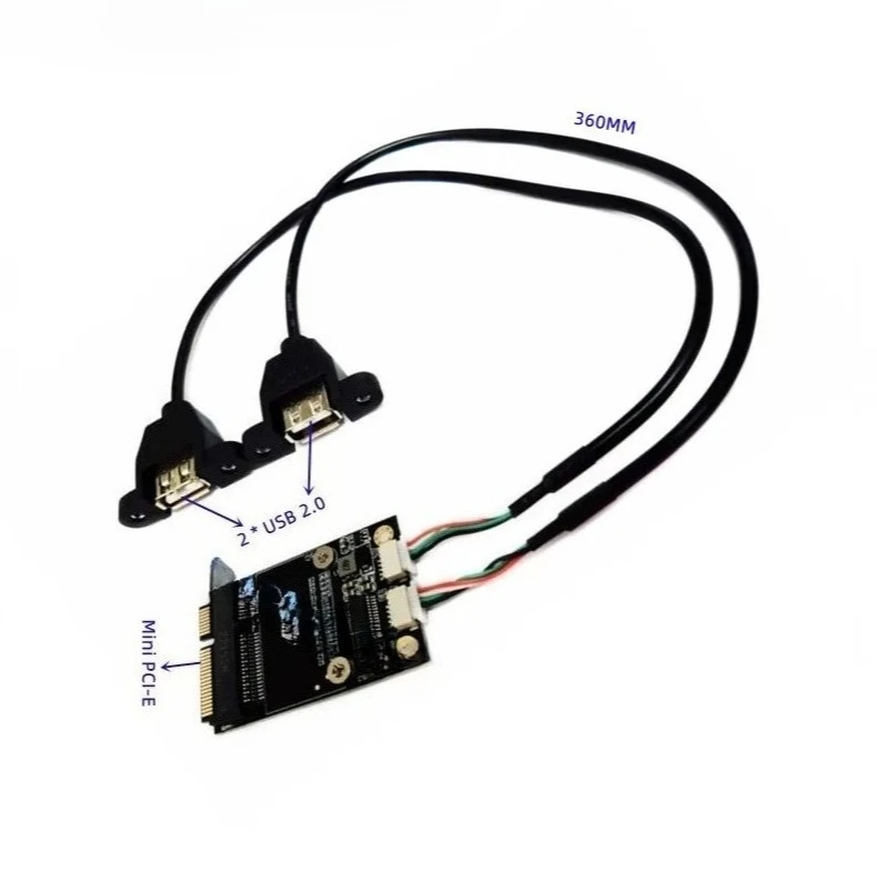 Z Mini Pcie Mpcie Interface To 2 Usb 2.0 Female Connector with Panel Mounting Hole Adapter Riser Card