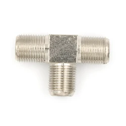 New Thread F Socket T Splitter Adaptor Cable TV Aerial Freeview Virgin Media Silver