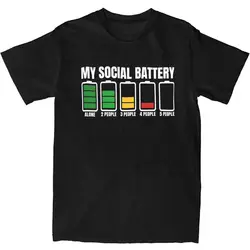 My Social Battery T-Shirt Summer Funny Introverted Memes T Shirts Cotton Harajuku Tee Shirt For Adult Short-Sleeved Casual Tops