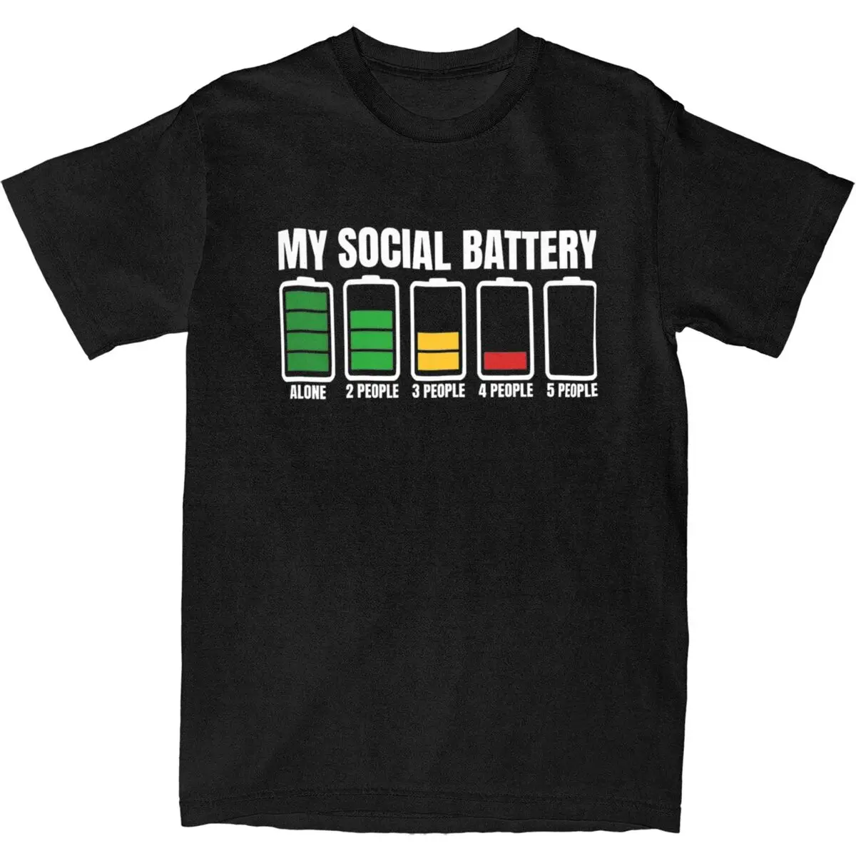 My Social Battery T-Shirt Summer Funny Introverted Memes T Shirts Cotton Harajuku Tee Shirt For Adult Short-Sleeved Casual Tops