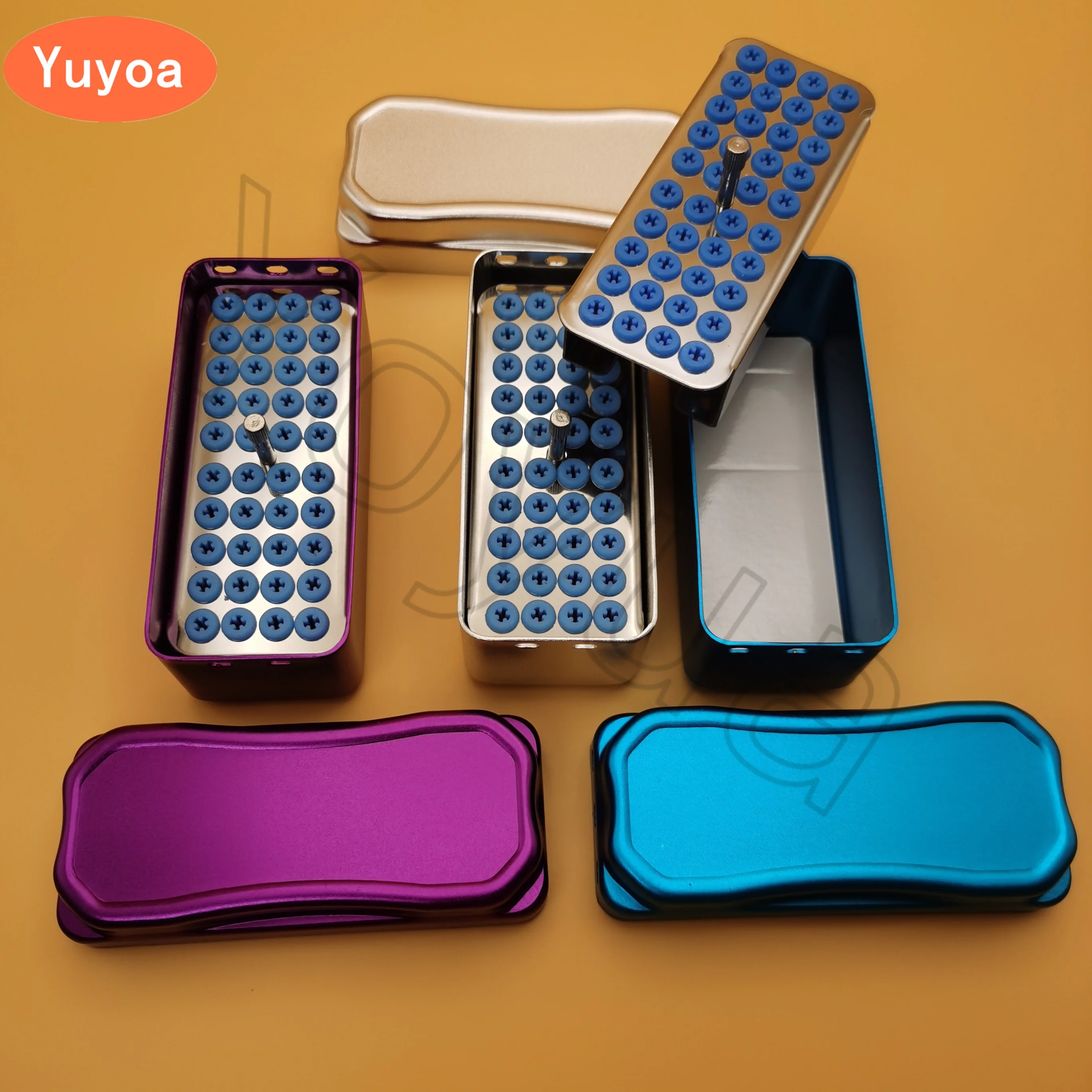 

3pcs 40 Holes Dental Disinfection Instrument Holder Box Autoclave Sterilizer Case Burs For Oral Care Tools