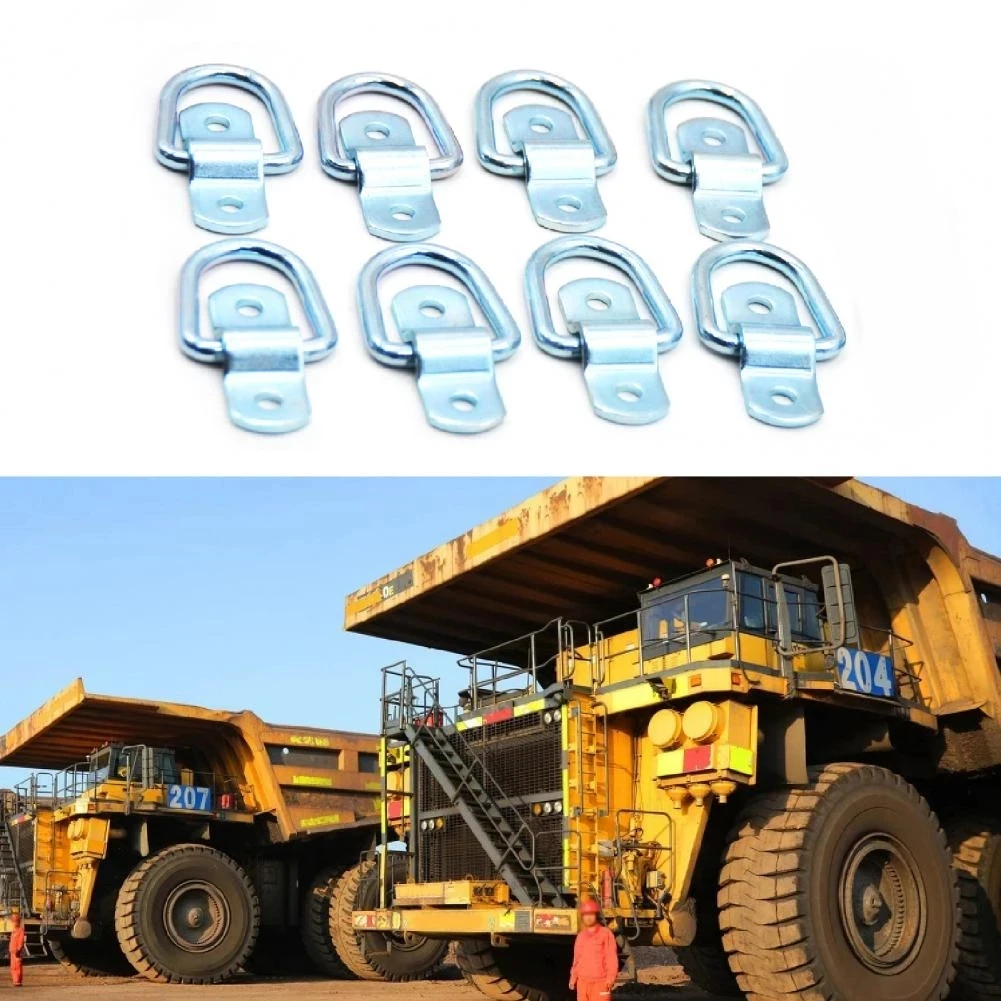 Metal 8Pcs Great Bolt-on D Ring Tie Down Strap Ring Reliable Trailer Lashing Ring D Shape for Ship