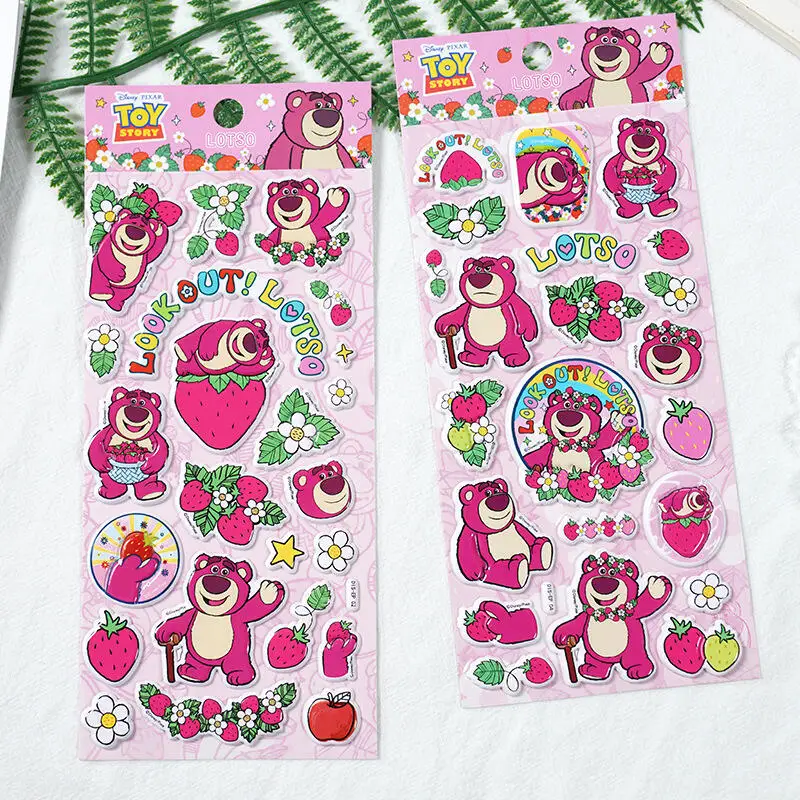 Kawaii disney lotes-o '-huggin urso 3d adesivos criativos dos desenhos animados estudante recompensa adesivo caso de telefone decoração presente de aniversário da menina