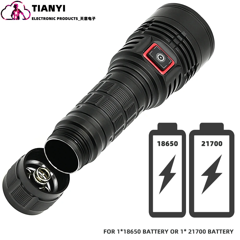 Strong outdoor lighting fill light at night special flashlight fall resistant with 21700 lithium battery charging