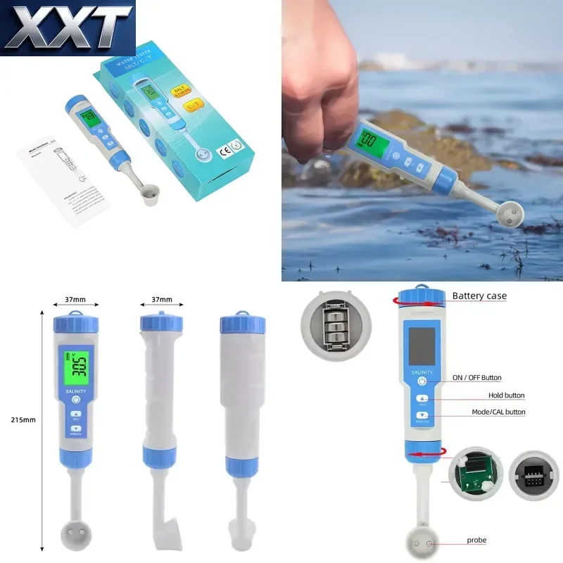 XXT Portable Intelligent Control PH Meter Tester Customized OEM ODM Support for Salt Water Soup Food Salinity Intelligently