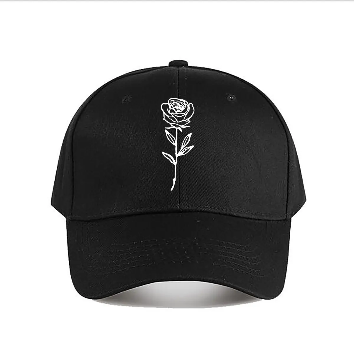 Minimalist Line Art Rose Vinyl Decal Baseball Cap Fashion Men Sunhat Women's Outdoor Sports Snapback Cap