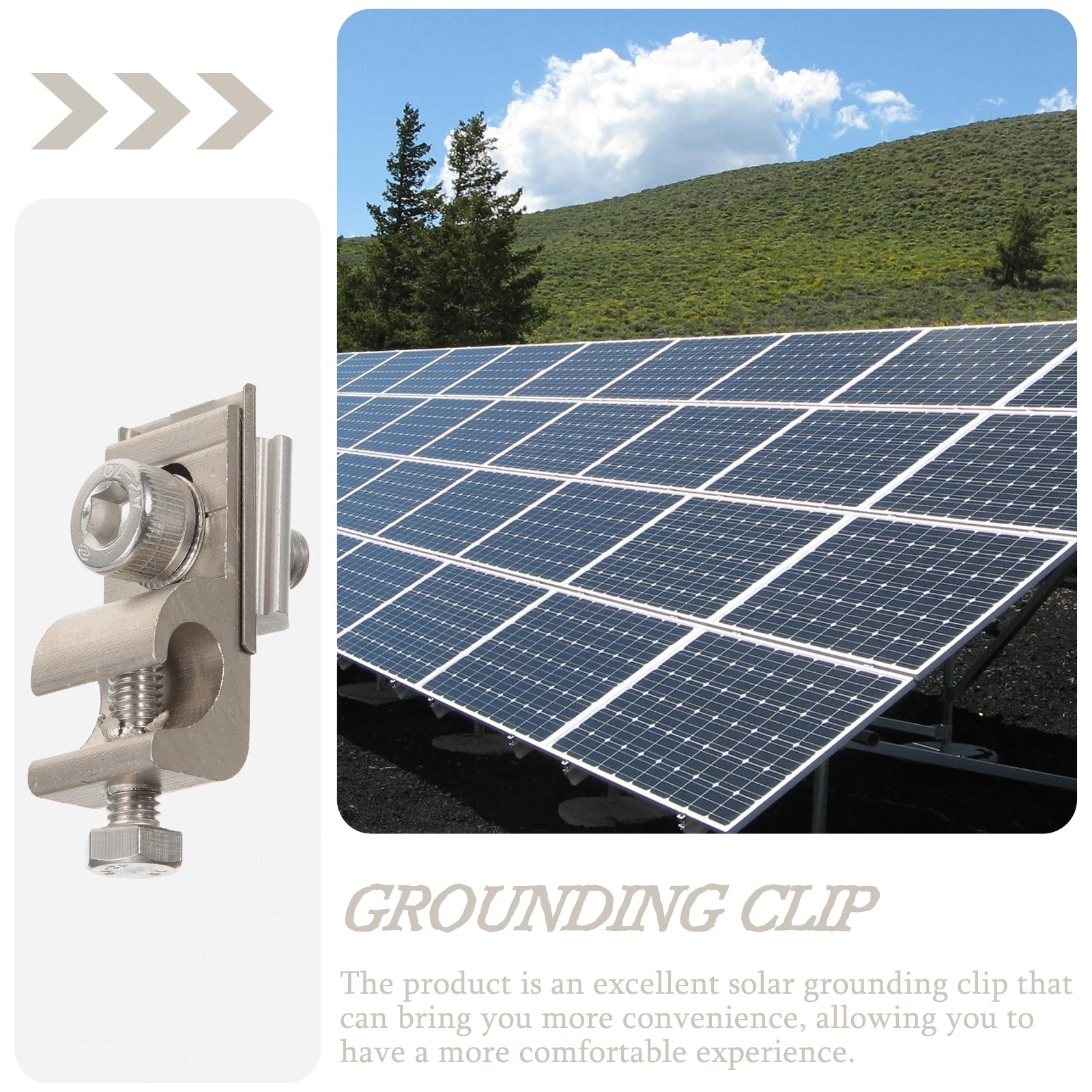 

2Pcs Solar Panel Ground Clamp Durable Metal Photovoltaic Cable Clips Easy Installation Long Lasting Grounding Clamp