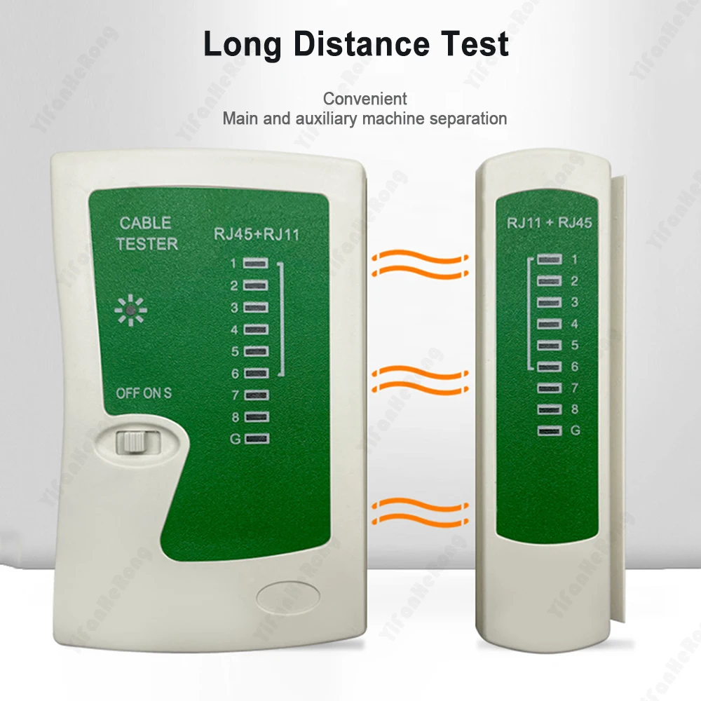 Tester per cavi di rete RJ45 Tester per cavi Ethernet strumento di Test Lan per cavo LAN Cat5 Cat6 CAT7 8P 6P e cavo telefonico RJ11