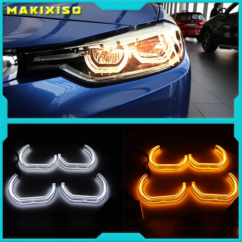 

Switchback Dual Amber White Crystal LED Angel Eyes Halo Rings For BMW 7 Series E38 740i 740iL 750i 750iL 730d 740d 728i 1995-01