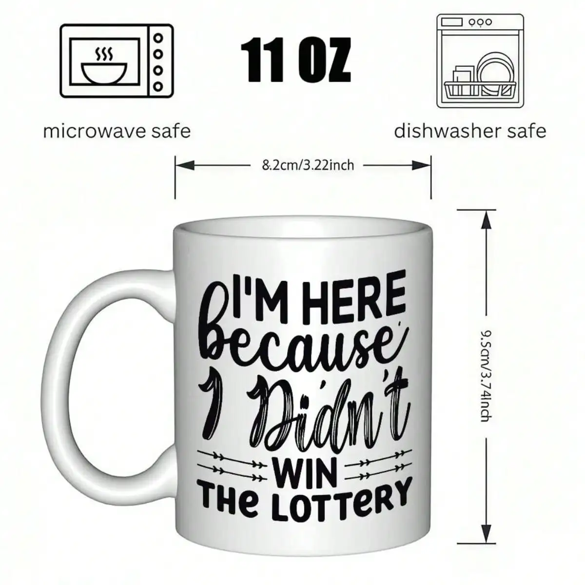 لقد جئت هنا لأنني كوب اليانصيب كوب شاي/قهوة يومي متين - مناسب للمنزل والمكتب، هدية مضحكة للبالغين #4
