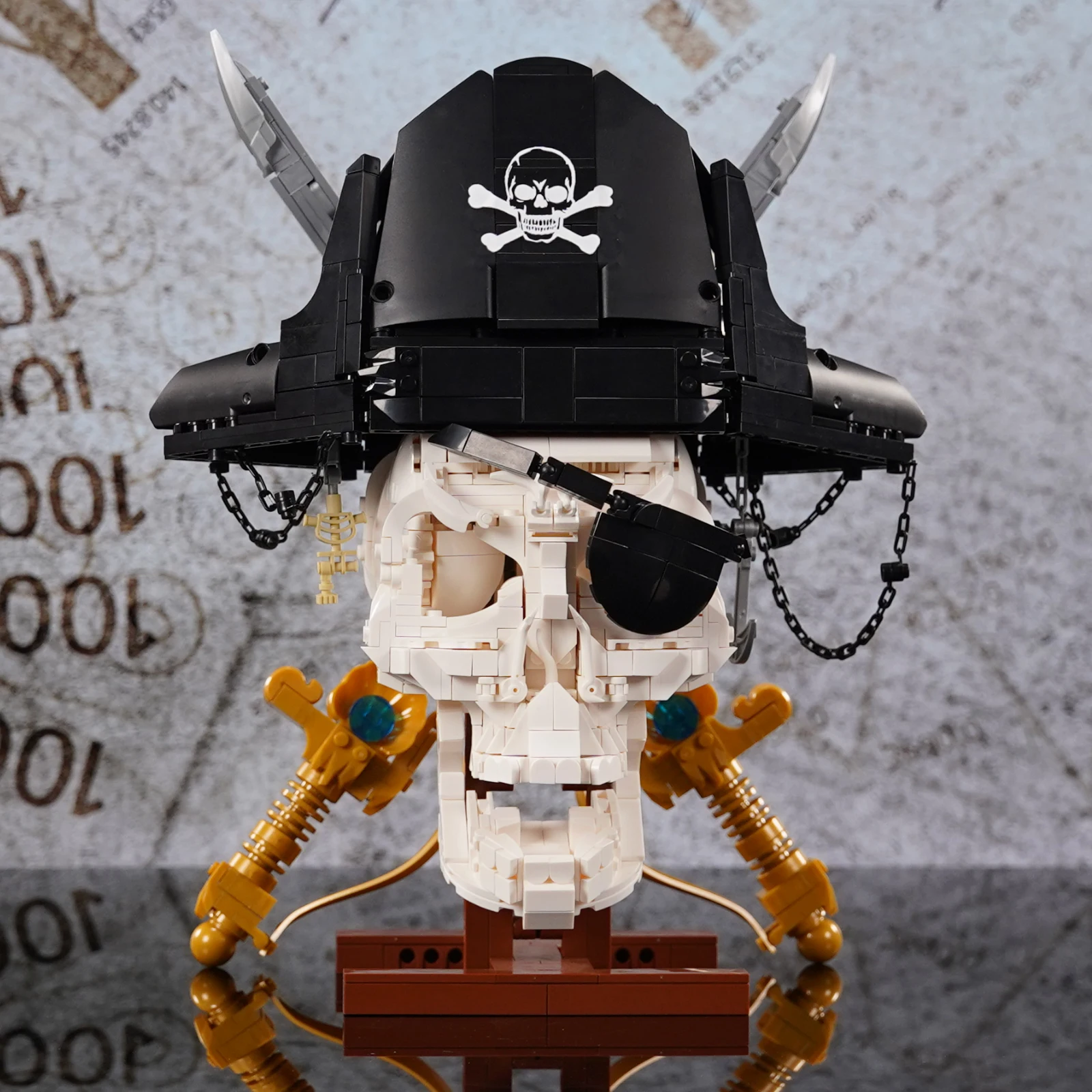 

Pirate Skull Model Assembled Desktop Toy Ornament Building Toy Educational Toy Building Blocks Children's Birthday Gift
