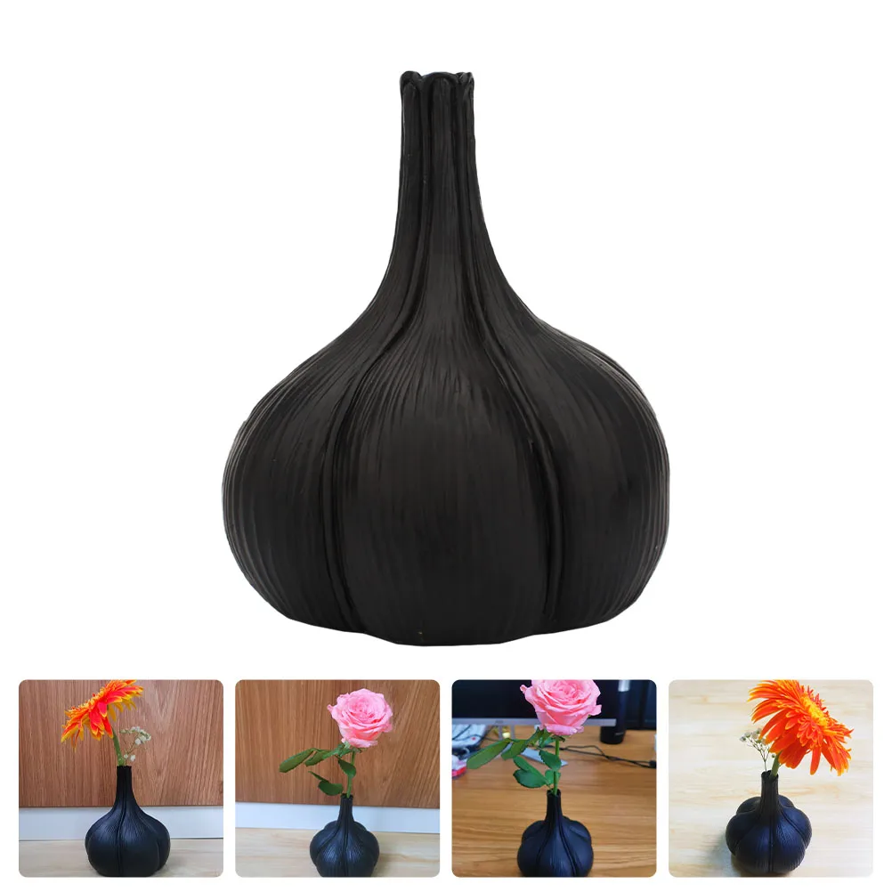 

Geometric Garlic Shaped Resin Desktop Vase Creative Modern Flower Arrangement Ornament Decorative Home Plants Container Bedroom