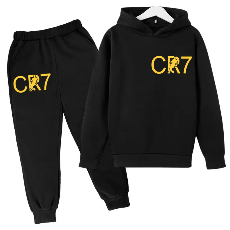 

Kids CR7 Sports Brand Clothing Spring and Autumn Hoodie Boys Girls Top + Trousers 2P Sportswear Coat Casual Fashion Jogging Set