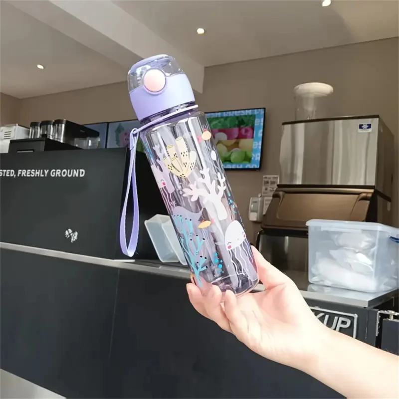 700ml Dinosaur Water Bottle For Kids Water Sippy Cup With Silicone Straw Leakproof Plastic Water Bottles Summer Kids Water Cup