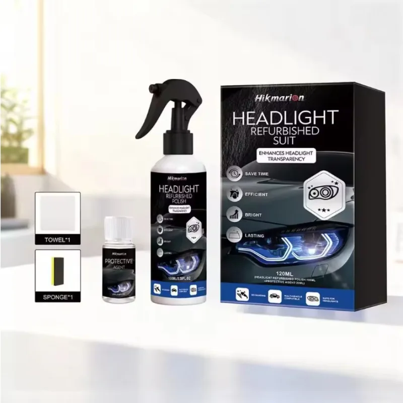Car Headlight Restoration Kit – Headlight Lens Polisher & Cleaning Solution, Restores Clarity, Car Headlight Repair Liquid