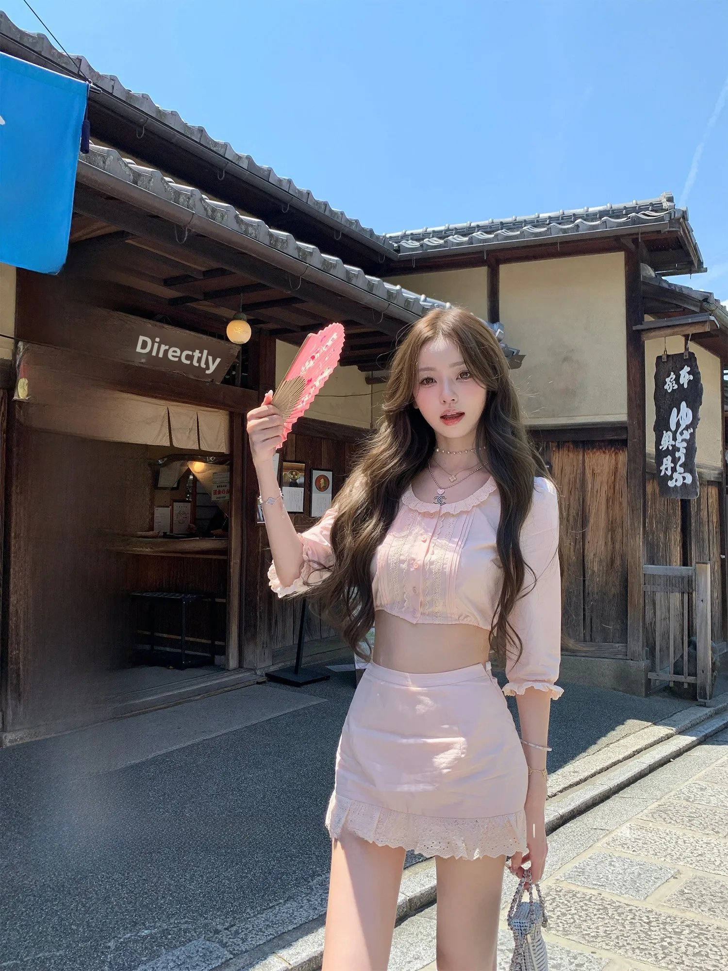 

Дышащий комплект ort Lace irt And f Юбка Удобный комплект све Kyoto Holiday Faion для женщин