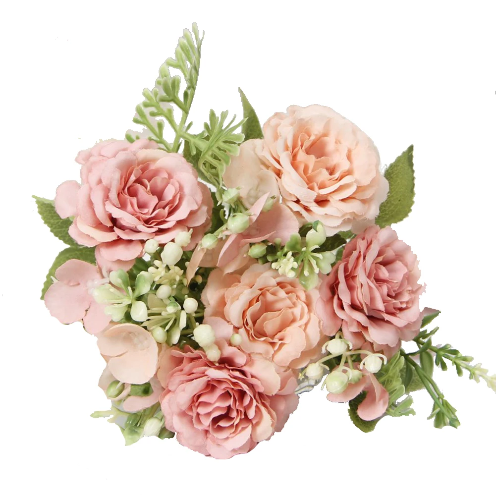Realistic Artificial Flowers Bouquet Silk and Plastic Material Suitable for Various for occasions Color Options