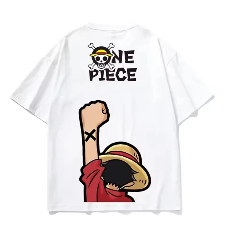

One Piece Luffy Summer 100% Cotton T-shirt Y2K Outdoor The same high-quality pure cotton for men and women...