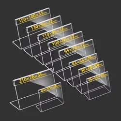 10Pcs Acrylic L Shape Table Sign Display Stand Name Price Card Holder Photo Picture Table Sign Label Frame Desktop Display Stand