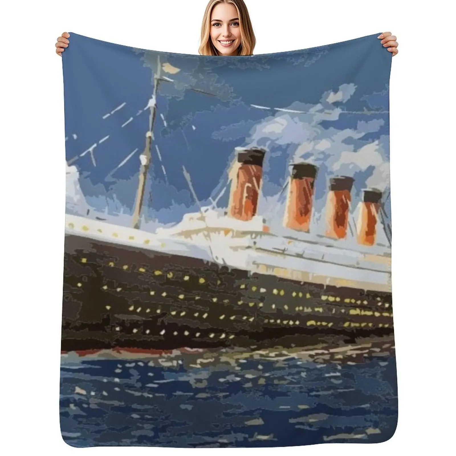 

The most popular ship of all times, Titanic. Throw Blanket Multi Use Warm Blanket for Living Room Bedroom