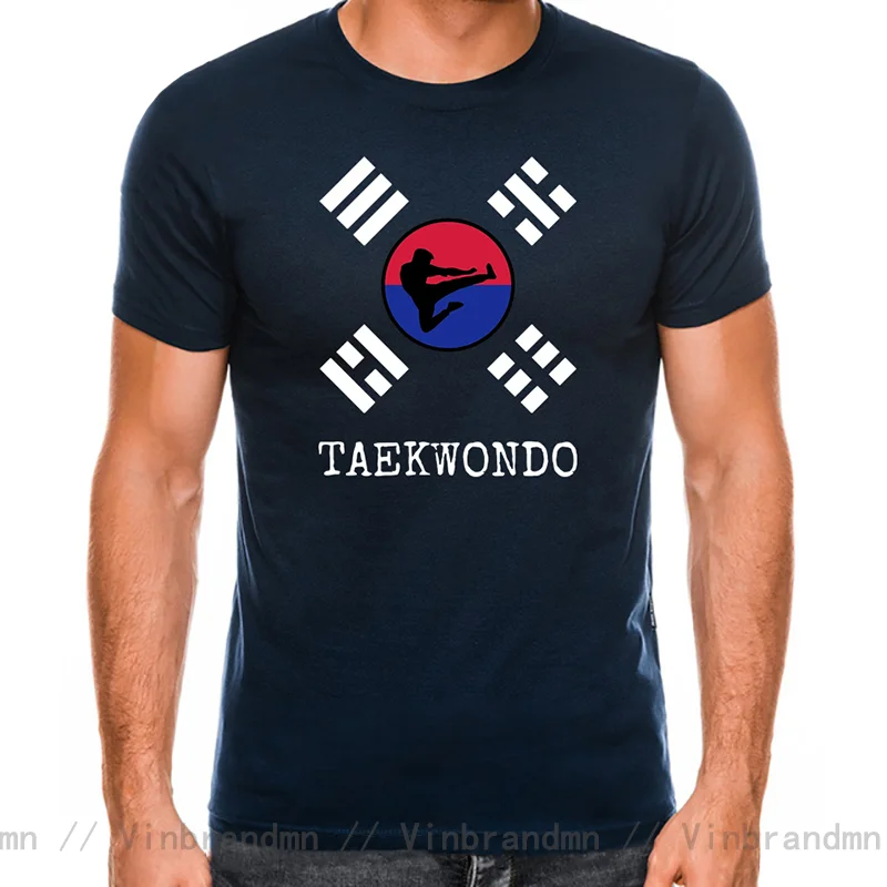 Korean Martial Arts Kickboxing Karate Taekwondo T-shirt Kung Fu Taekwondoin tshirt Tae Kwon Do T Shirt men MMA Fighting Tops Tee