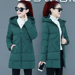 Ladies Winter Coat Women Down Cotton Hooded Jacket Woman Casual Warm Outerwear Jackets Female Girls Black Clothes PA201