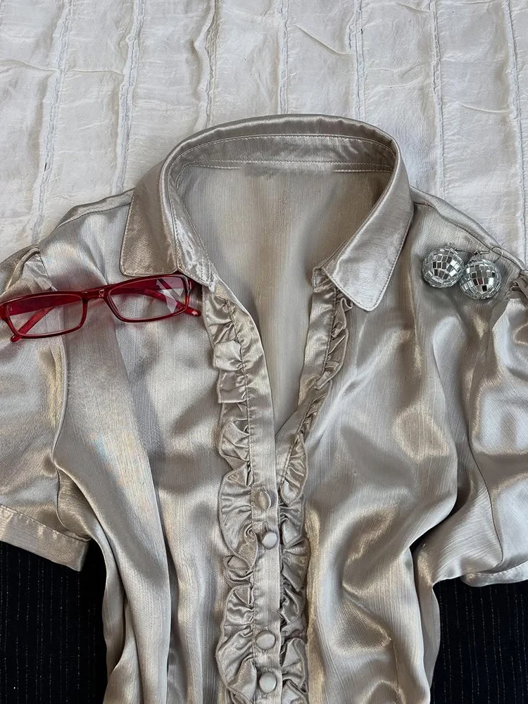 Champagnerfarbenes oder Sve Hepburn Sle Unique irt f Sp Girl Original Design Faionable Koreanische Version Slim Fit...