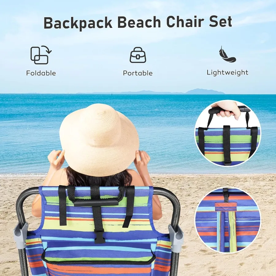 كرسي صالة فناء عالي التحمل قابل للطي للبالغين مع جيب قابل للفصل كرسي محمول قابل للطي للتخييم على الشاطئ وبو