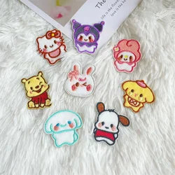 Cartoon Cinnamoroll Kuromi My Melody Embroidery Cloth Sticker Patch Hole Repair Decorative Self Adhesive Kawaii Sticker