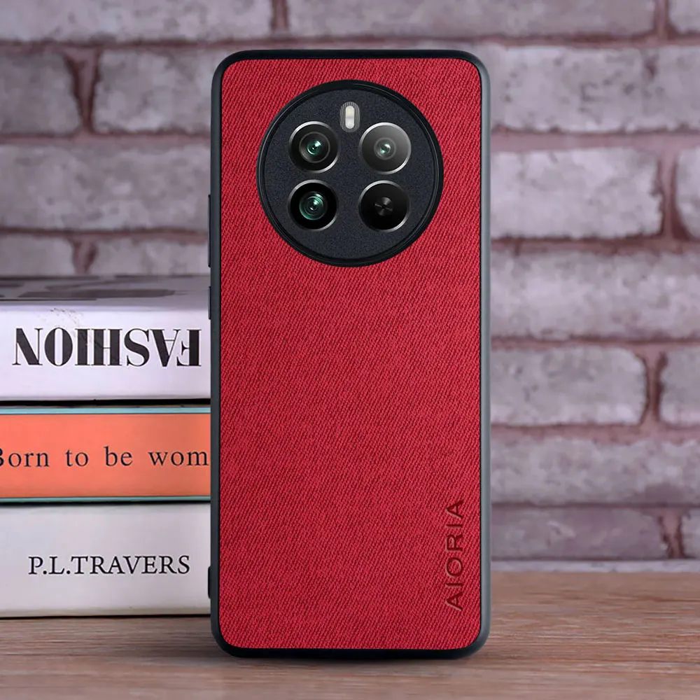 Etui na telefon Realme 12 Pro Plus 5G coque Luxury tekstylne skórzane etui na telefon funda dla oppo realme 12 pro case capa