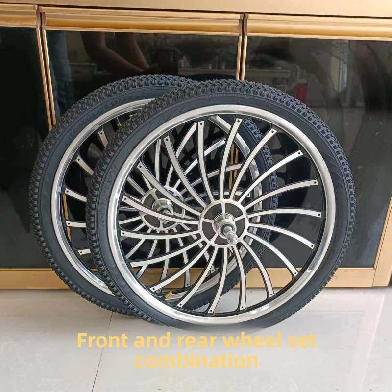 20 inch bicycle integrated wheel set rim folding adult aluminum alloy wheel hub bicycle disc brake