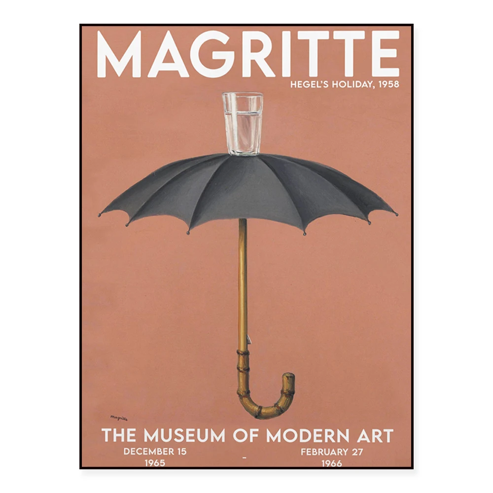 Rene Magritte Art Exhibition Poster, Hegel's Holiday 1958 Print, Umbrella Poster, Vintage Art, Abstract Poster, Printable High