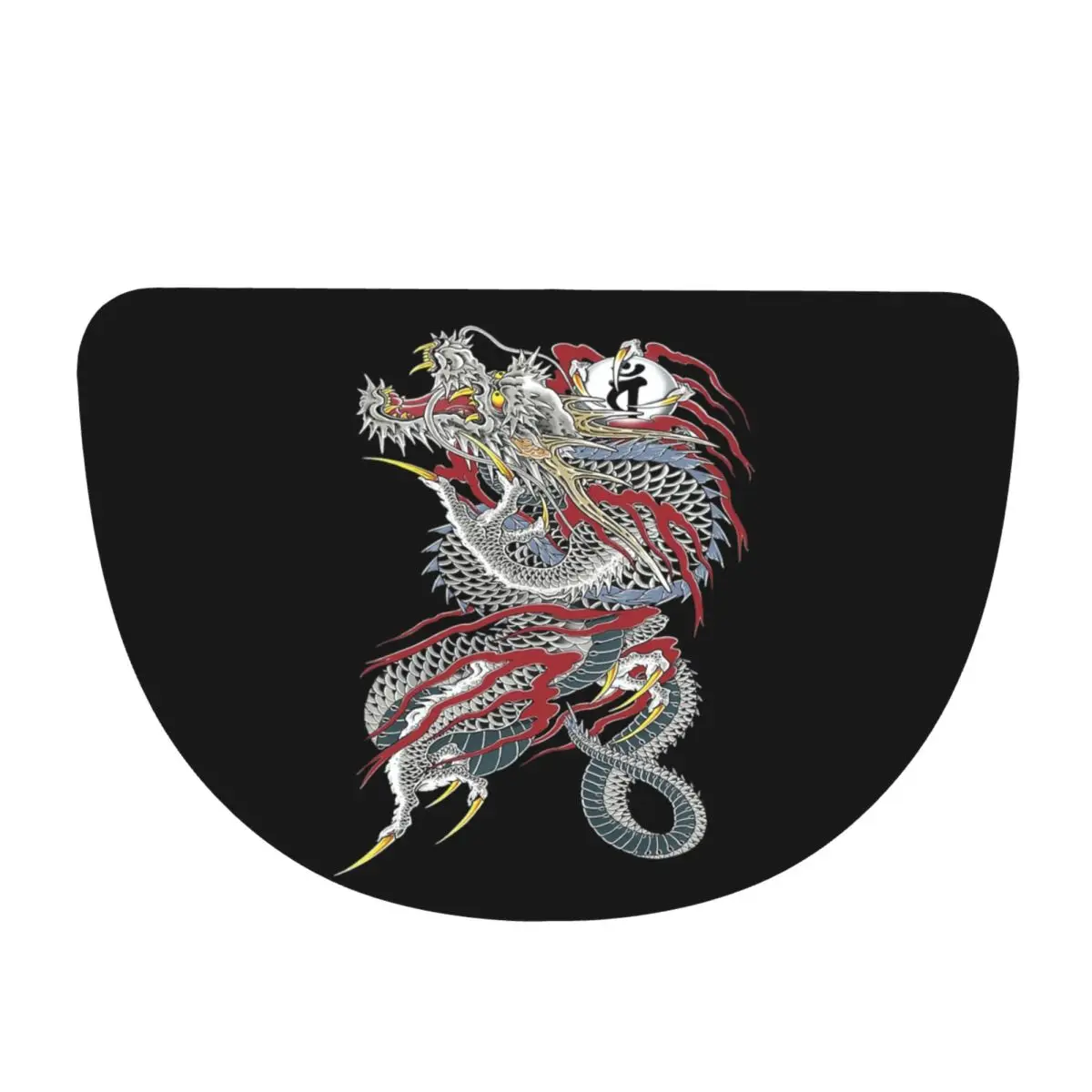 Kiryu Kazuma - Dragon Of Dojima (Yakuza) Flannel Half Round Doormat Non Slip Bathroom Mat Absorbent Floor Carpet for Bathroom