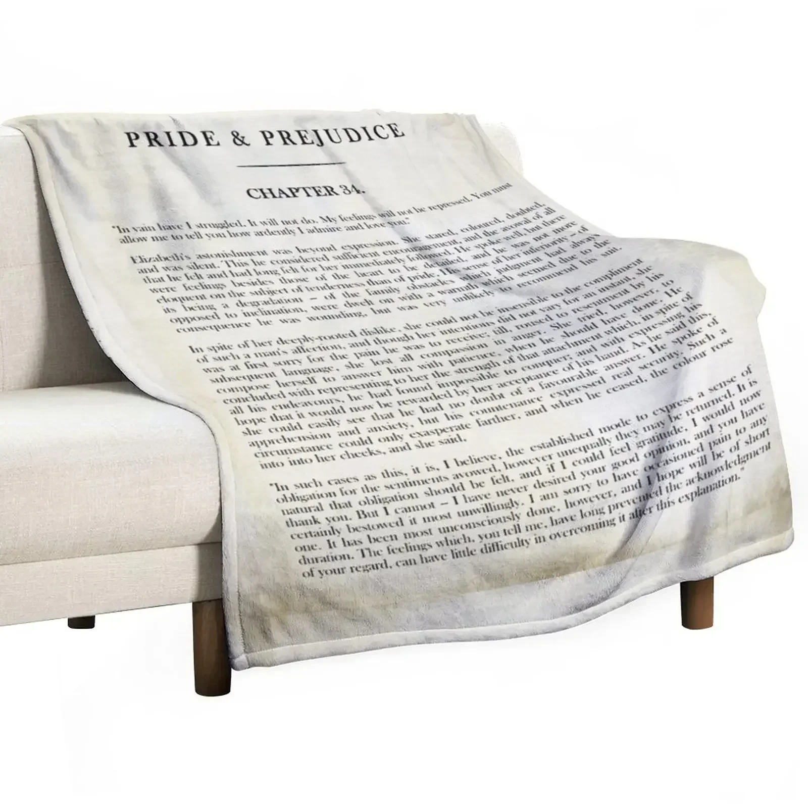 Pride & Prejudice by Jane Austen - Mr. Darcy: how ardently I admire and love you. - vintage book page Throw Blanket