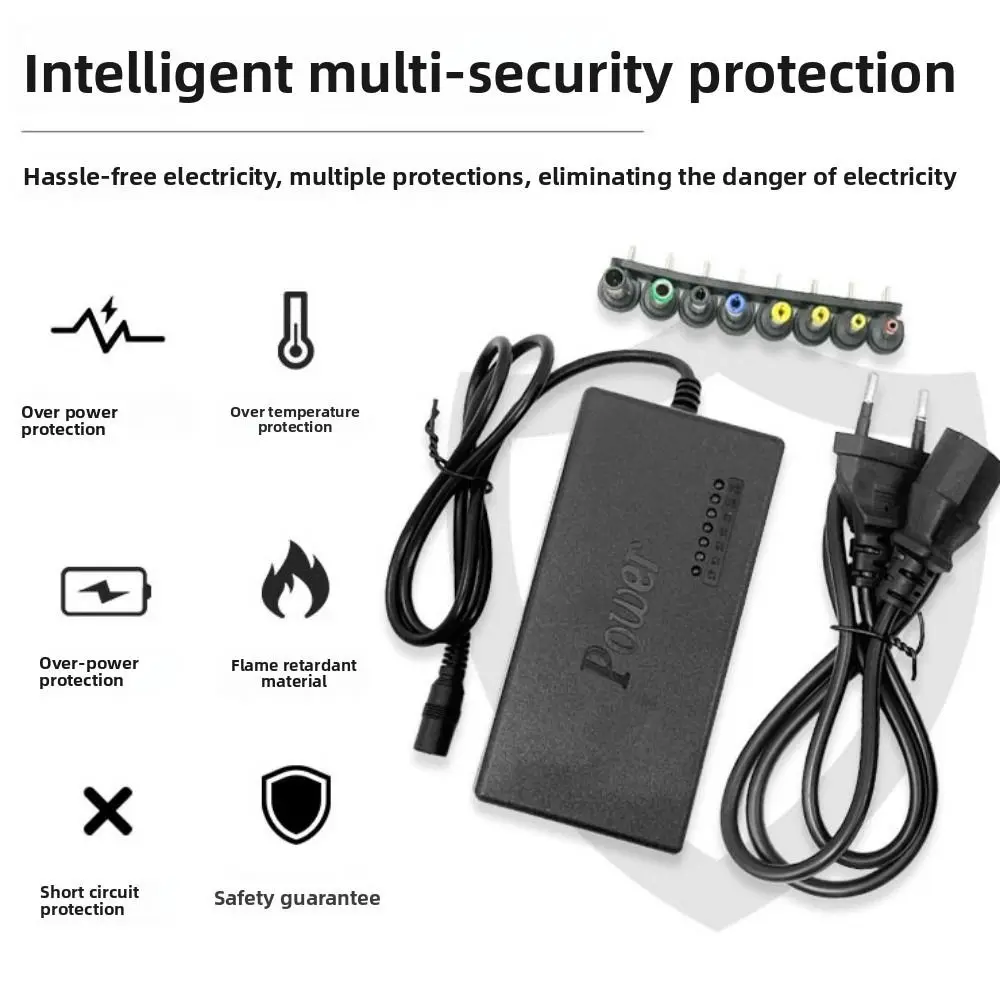 96W Laptop Power Adapter 12-24V Portable Use Laptop Charger Adapter Multiple Adjustable Voltage Laotop Power Supply Adapter