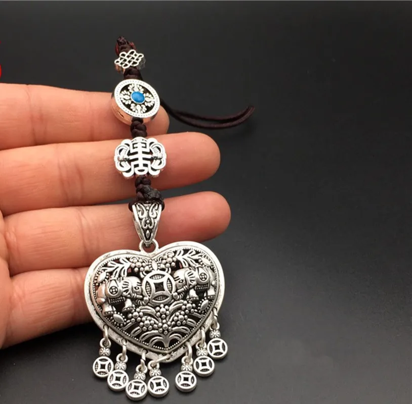 2023 New style pendant silver peacock, fish, vajra pestle, pendant bracelet necklace DIY Chinese style Tibetan silver jewelry