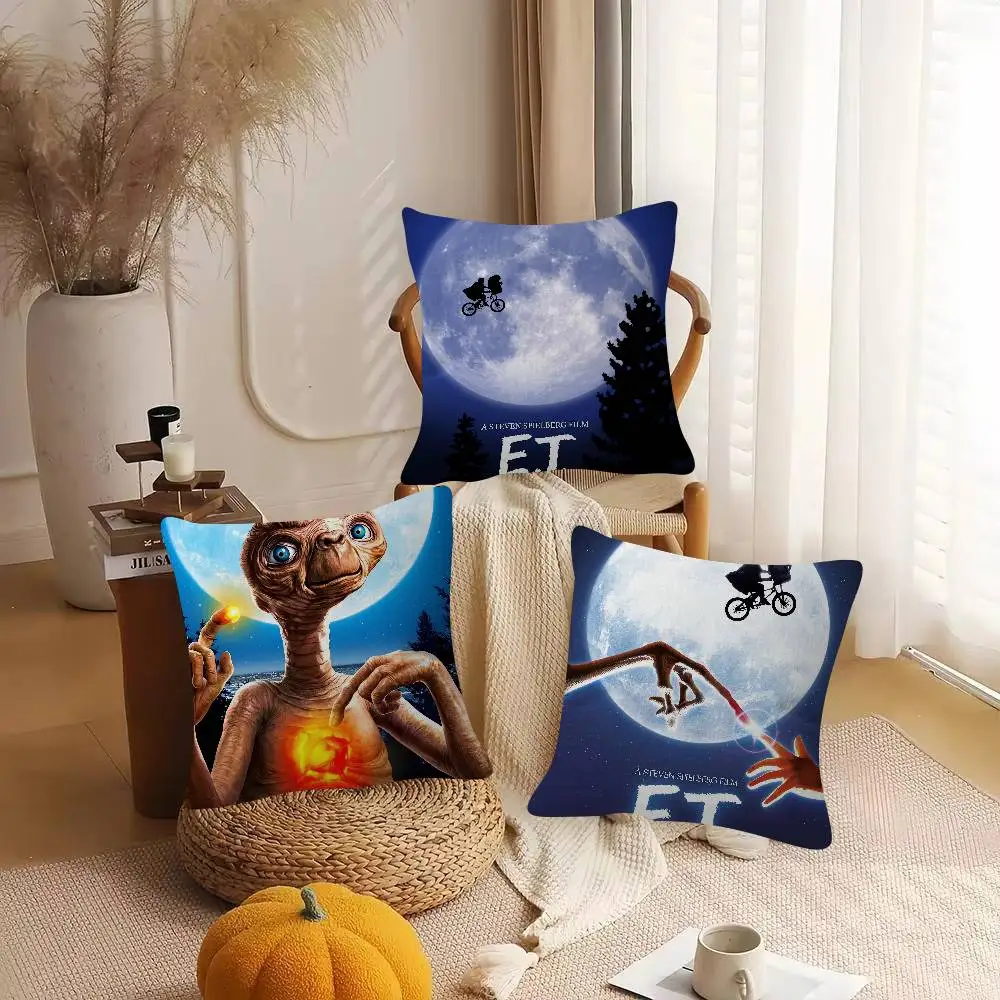 Movie E.T. The Extra-Terrestrial Cute Cartoon Two-dimensional Pillowcase Bedroom Sofa Cushion Cover Nap Pillow Cover