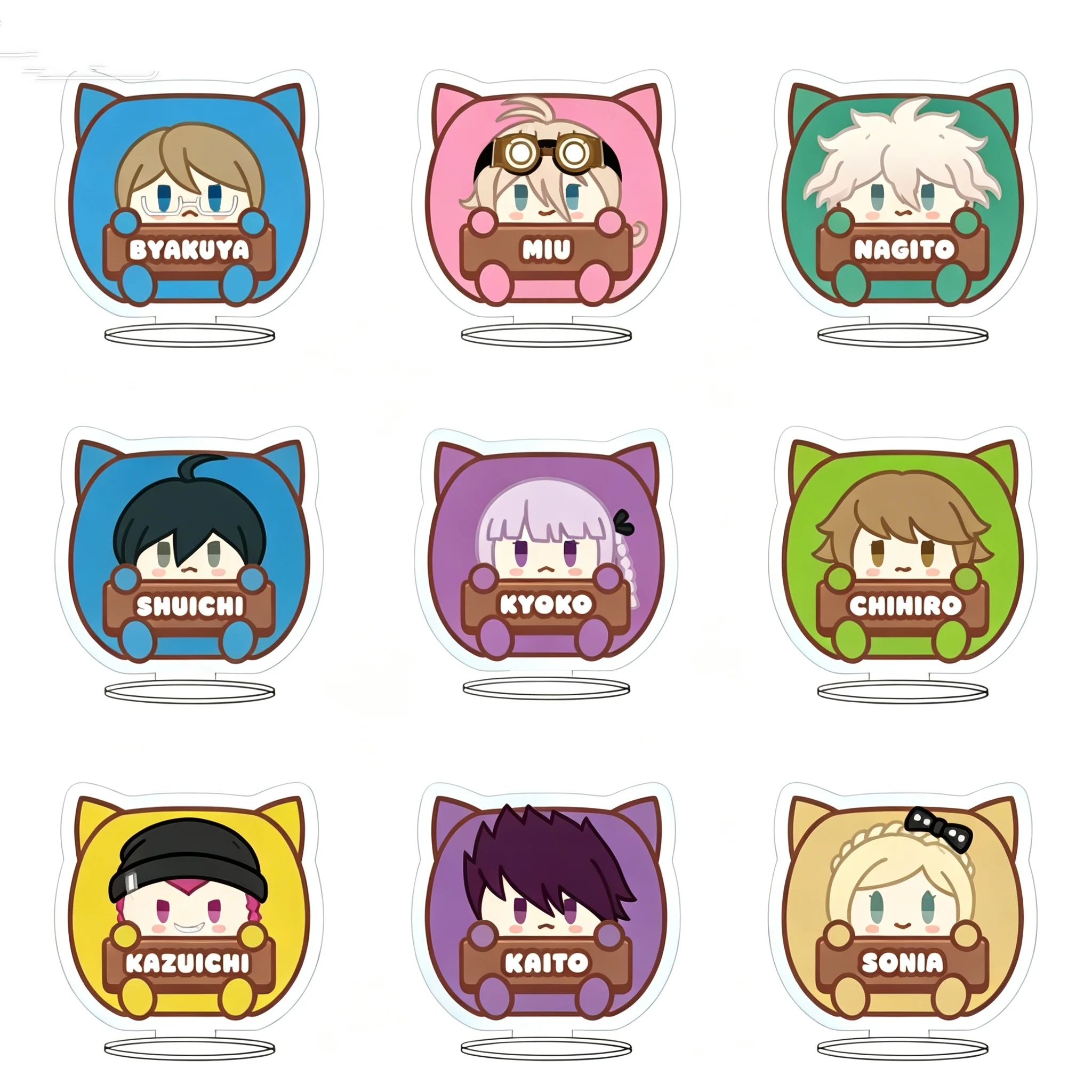 Anime Danganronpa Gundham Tanaka Makoto Naegi Animal Pajama Style Q-Style Acrylic Stand Model Plate Keychains Desk Decor