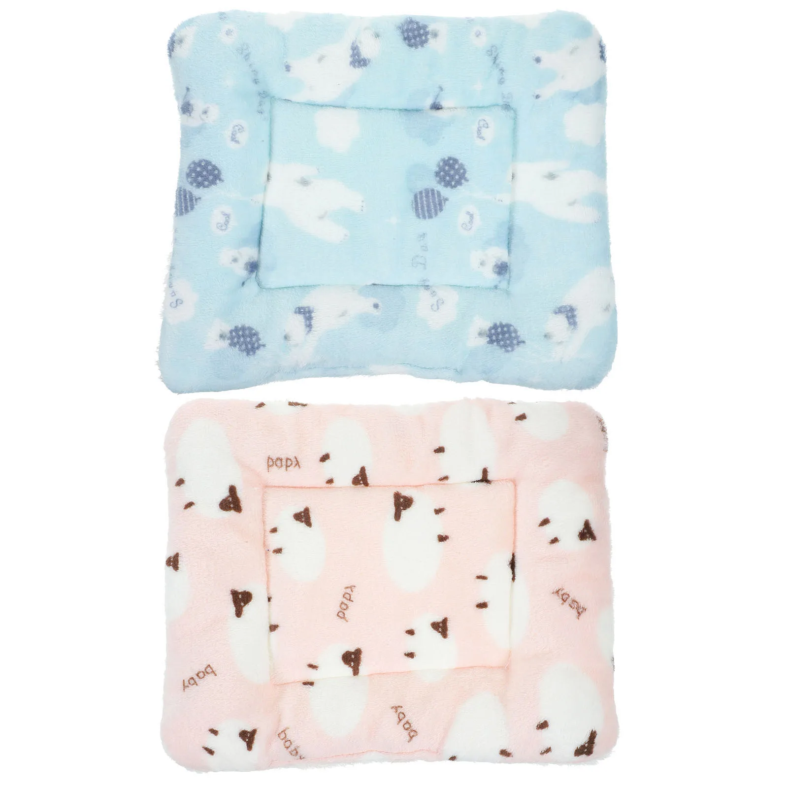 

2pcs Pet Bed Mat Thick Winter Warm Sleeping Pad For Small Animals Washable Cage Liner Soft Mat For Hamster Guinea Pig Rat