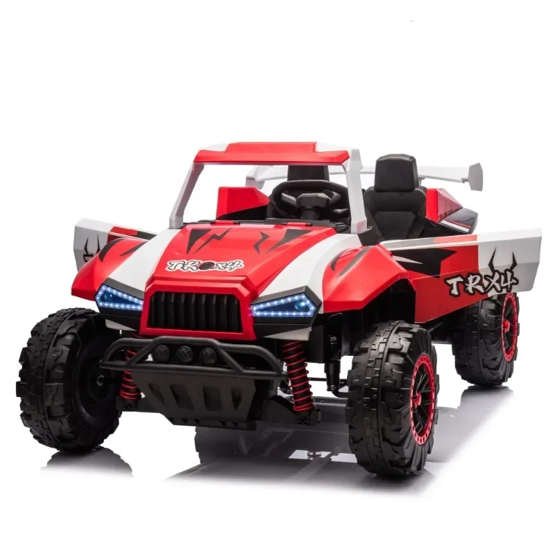 

24V Two-seater Kids Ride On Electric Car W/Parents Control,Seat width 20.47in,2WD,Four-wheel suspension,The police car with a