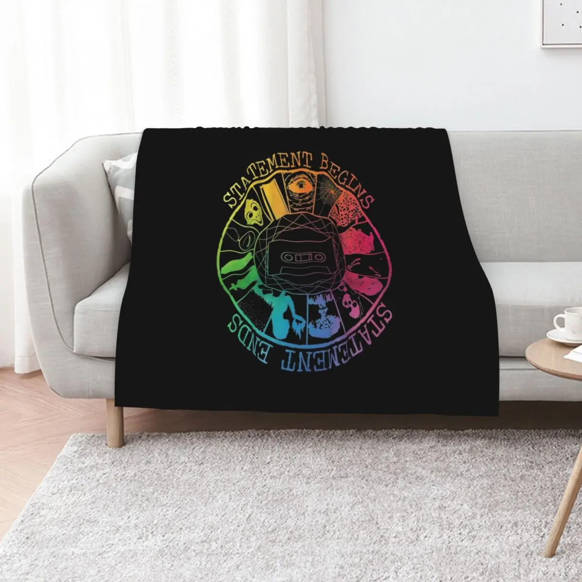 STATEMENT BEGINS OR STATEMENT ENDS RAINBOW COLOR Throw Blanket Soft Big Hair Fashion Sofas Sofa Throw Quilt funny gift Blankets