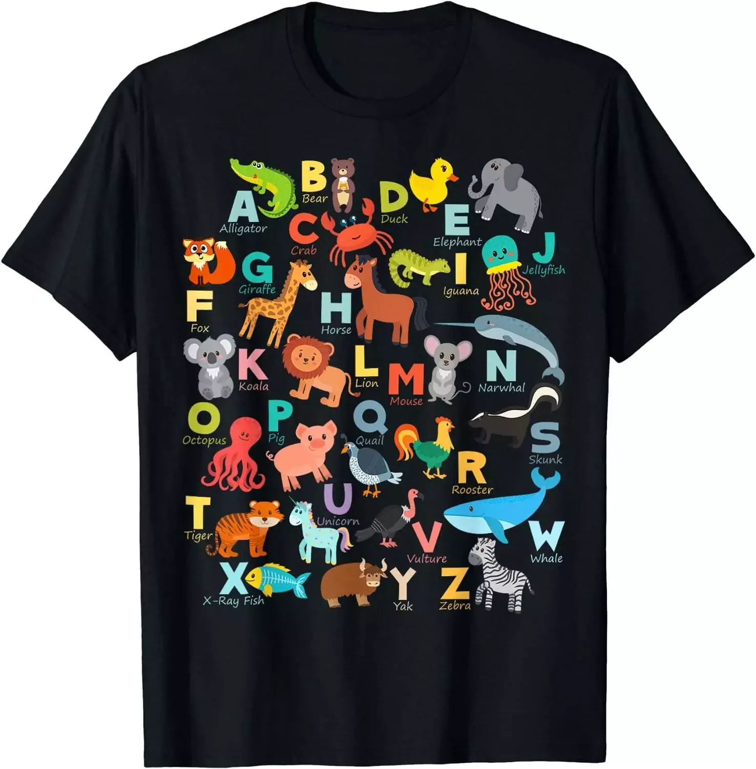 Alphabet Animal ABCs Learning T-Shirt