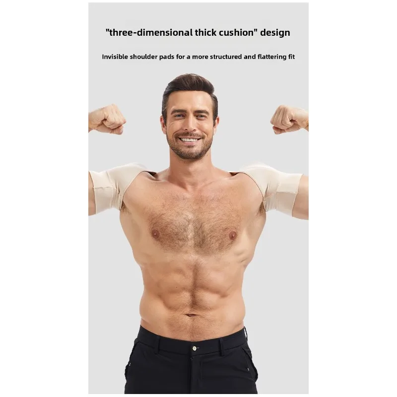 Penyangga Bahu Pria, Pembentuk Bahu Lebar Tanpa Jahitan, Pembentuk Tubuh, Kostum Cosplay, Korektor Postur, Bantalan Tak Terlihat