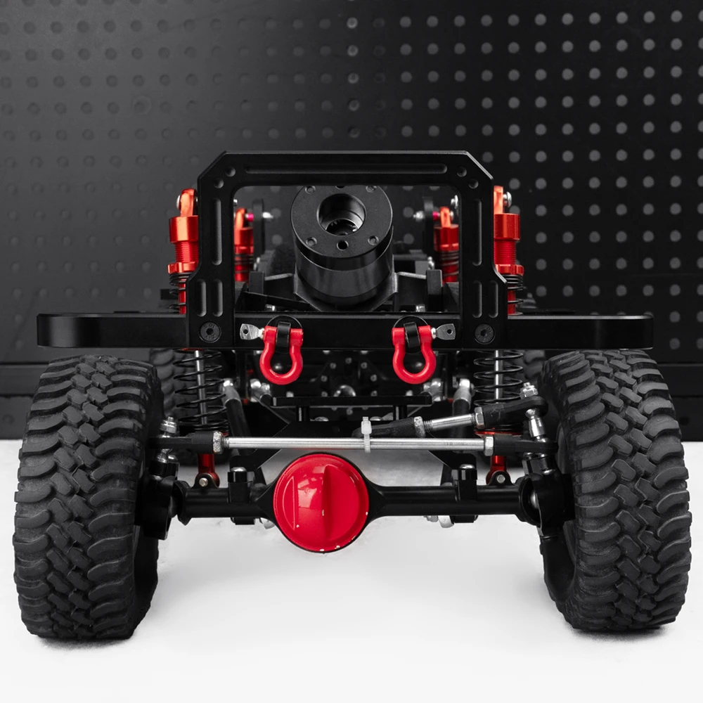 YEAHRUN parachoques delantero de Metal con ganchos de cabrestante Hardware de montaje para 1/10 coche trepador de control remoto D90 D110 piezas de RC-4WD